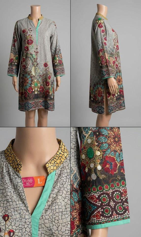 Multi-Colored Mosaic & Floral Print Kurti